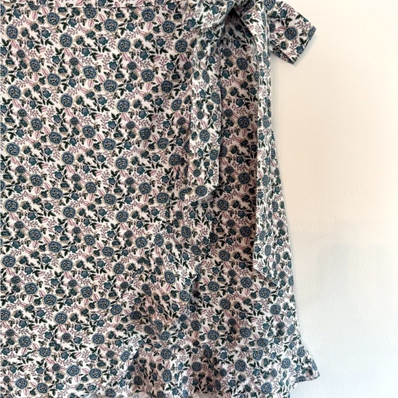 LOFT Blue and White Mini Wrap Skirt - Picture 2 of 10